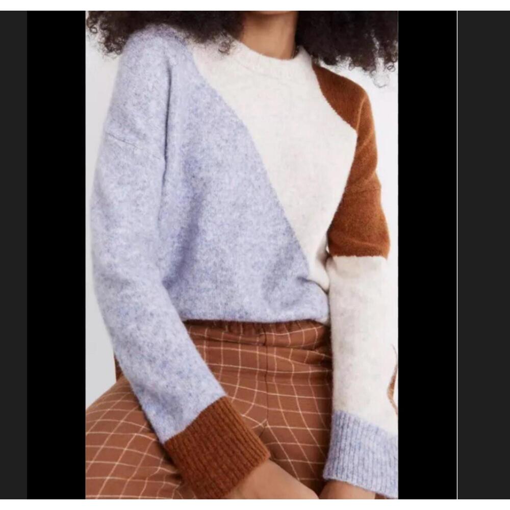 MADEWELL Cedarbrook Colorblock wool blend sweater sz S